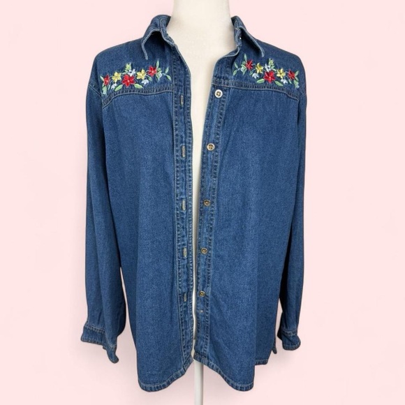 Cathy Daniels Blue Denim Shirt - Picture 1 of 6